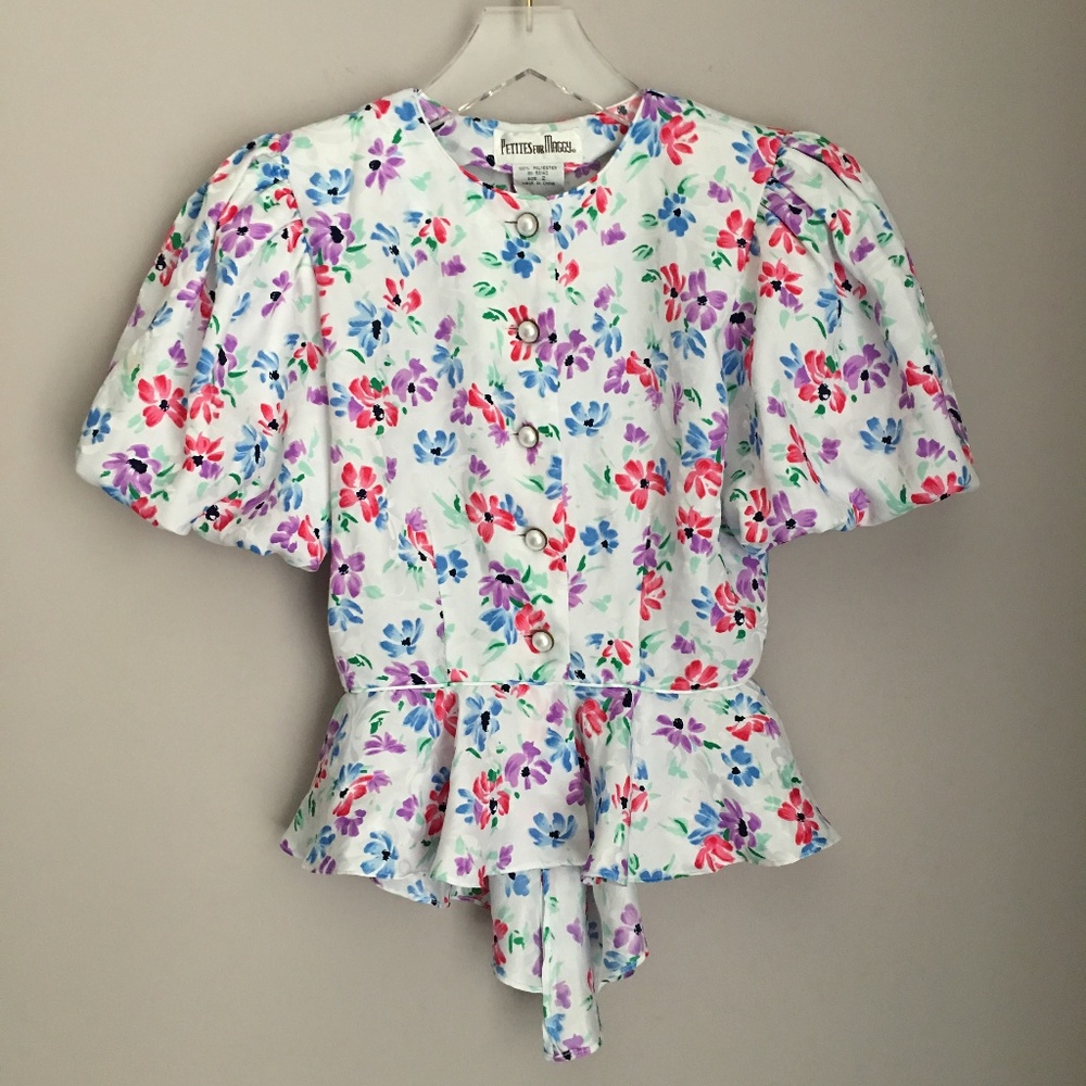 Vintage Silky Maggy london P Peplum Skirt Suit Set